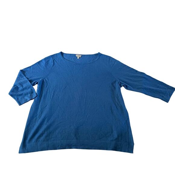 Talbots Blue Cashmere Blend Pullover Sweater Plus Size 2X - Picture 1 of 6